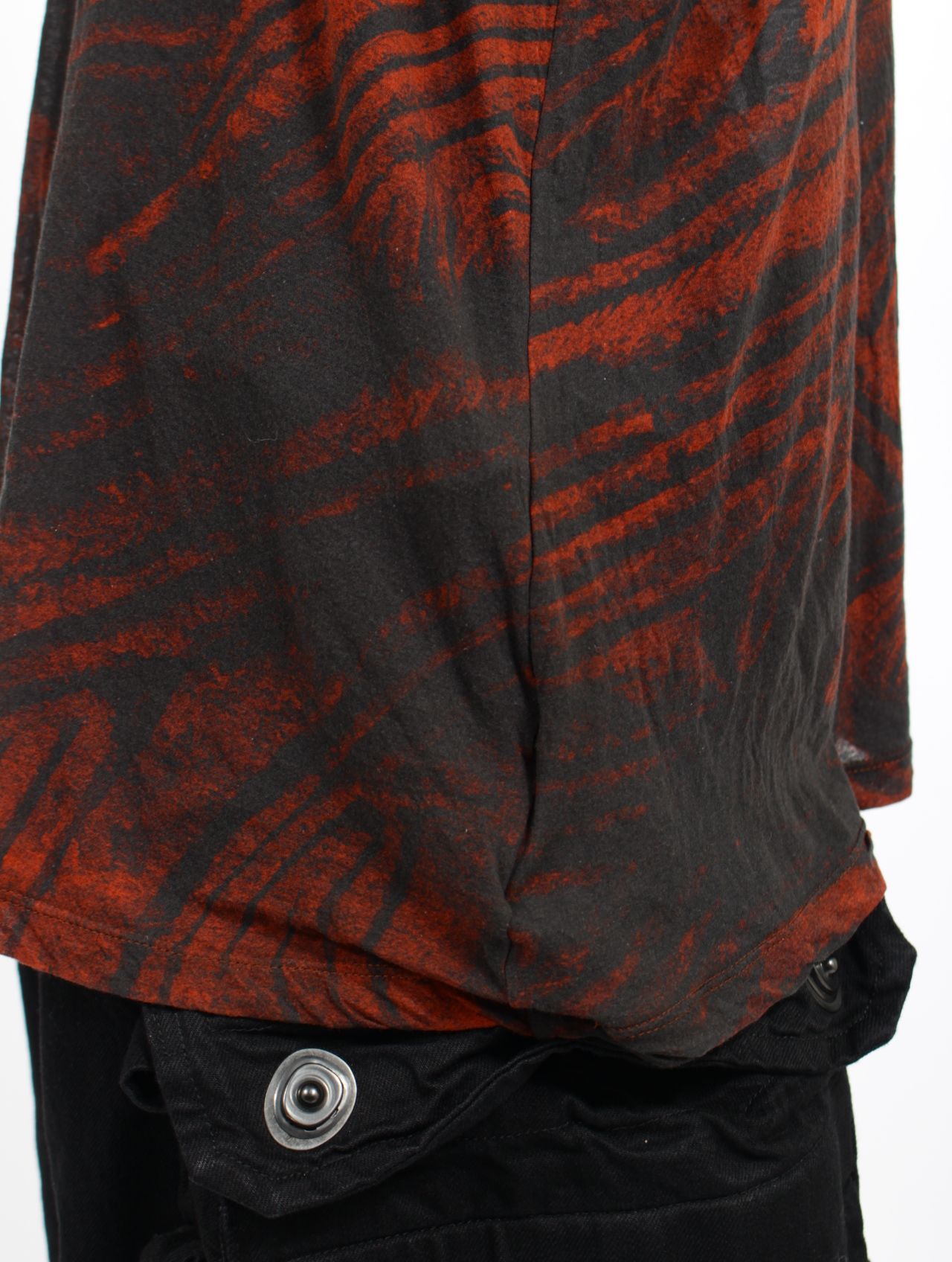 【25SS】プリンテッド コットン トップス / PRINTED COTTON JERSEY / ブラック×ボルドー