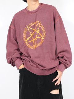 【24AW】ピグメント ペンタグラム コットン クルーネック スウェット / PIGMENT DYE COTTON CREWNECK SWEATER 'PENTAGRAM / ブラウン