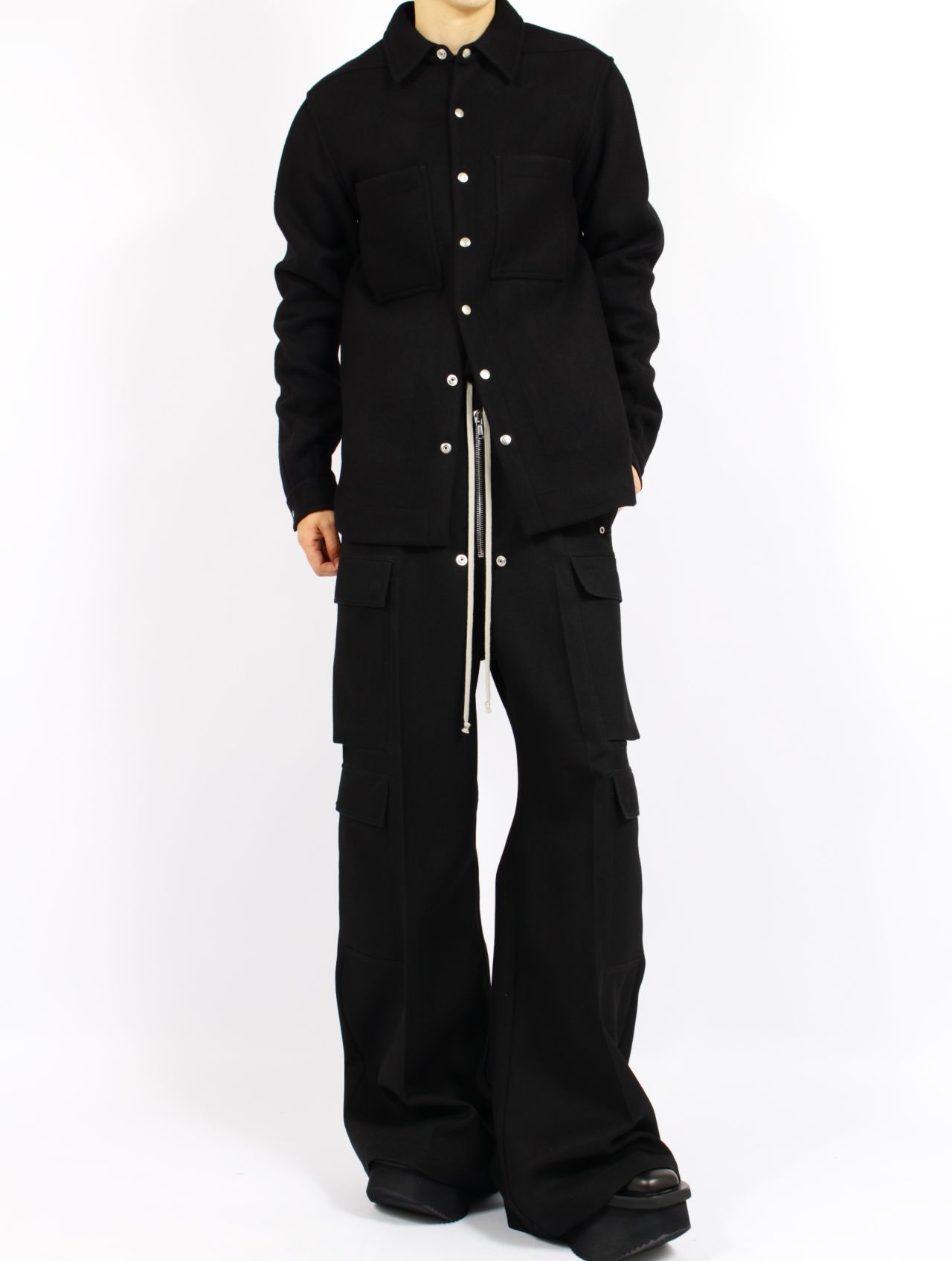 【25AW】ウール アウターシャツ / OUTERSHIRT / ブラック