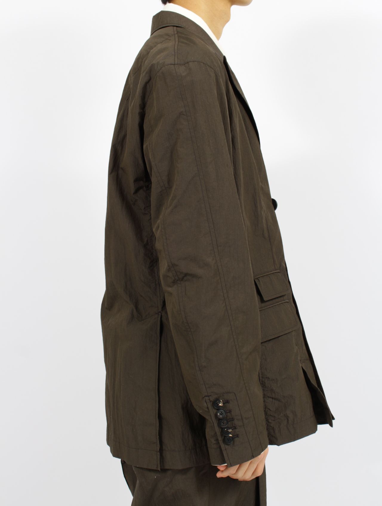 【25SS】ワッシャーナイロン ダブル ブレステッド ジャケット / WASHER NYLON DOUBLE BREASTED  JACKET.13 / バッファローブラウン