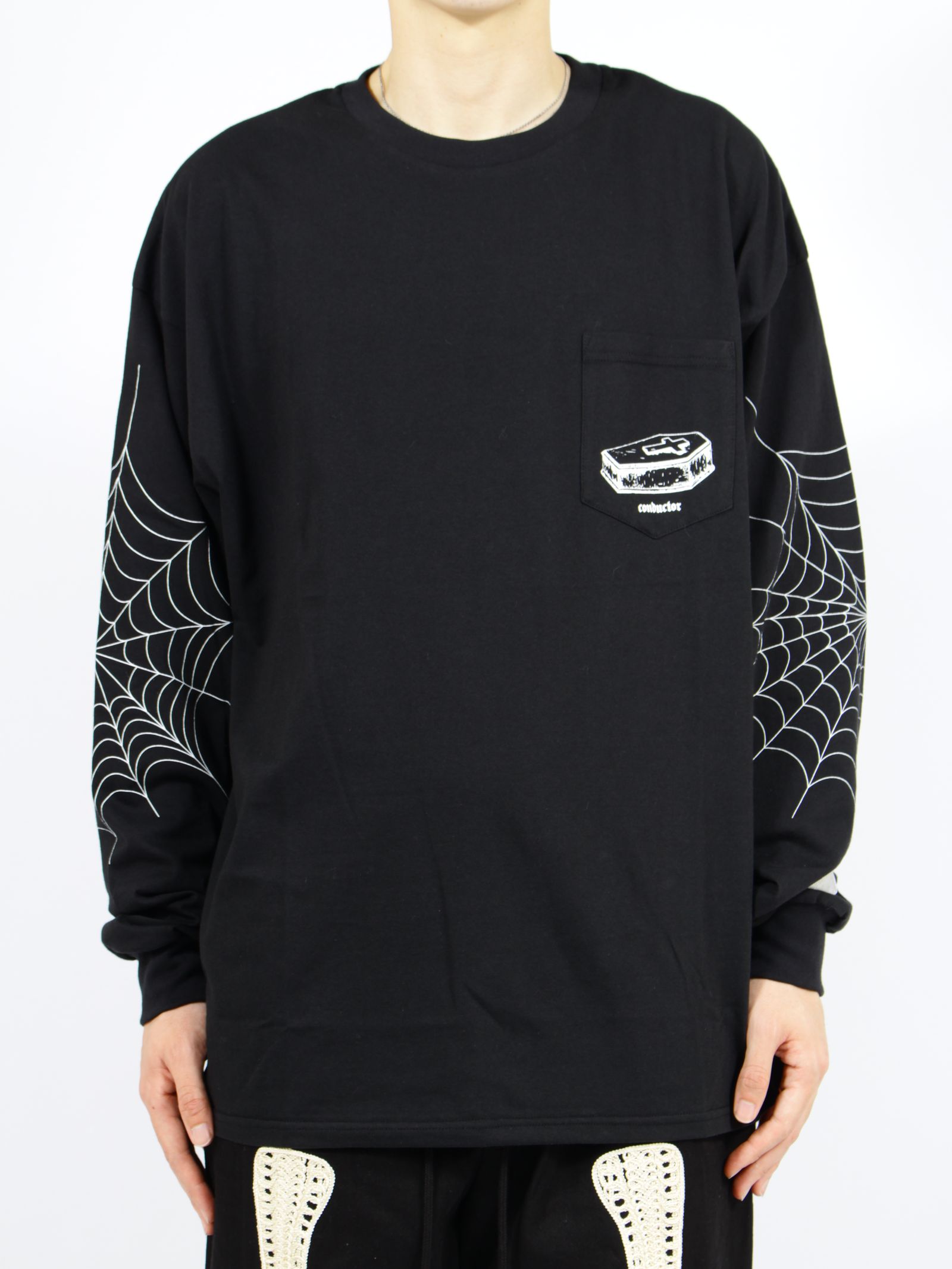 【26SS】スパイダー ウェブ ロングスリーブ Tシャツ / SPYDER WEB LONG SLEEVE T-SHIRT / ブラック