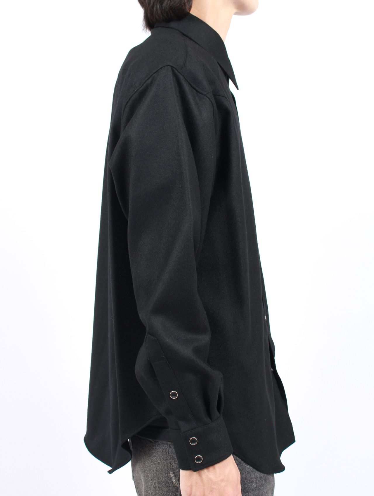 【25AW】ウール シャツ ウエスタンシャツ / WOOL SHIRTS / ブラック