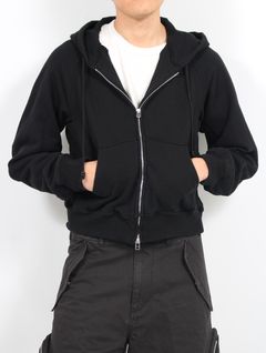 【25SS】パネルド ジップアップ フーディー パーカー / PANELLED ZIP UP HOODIE / BLACK(ブラック)