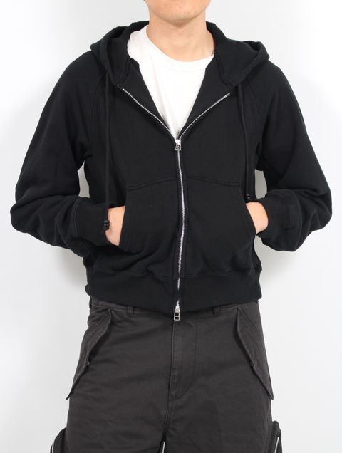 【25SS】パネルド ジップアップ フーディー パーカー / PANELLED ZIP UP HOODIE / BLACK(ブラック)