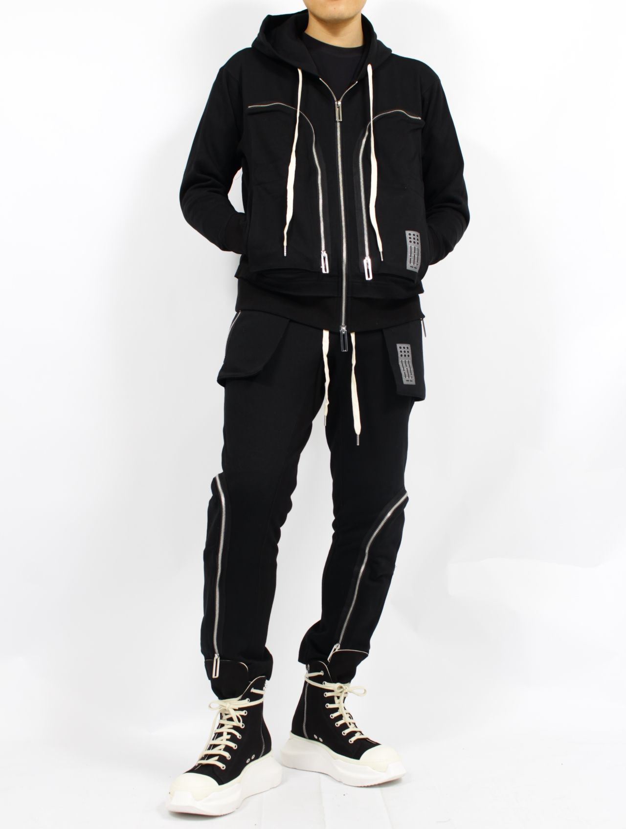 【25SS】ヒドゥン ジップアップ フーディー ジップパーカー / HIDDEN ZIP UP HOODIE / ブラック