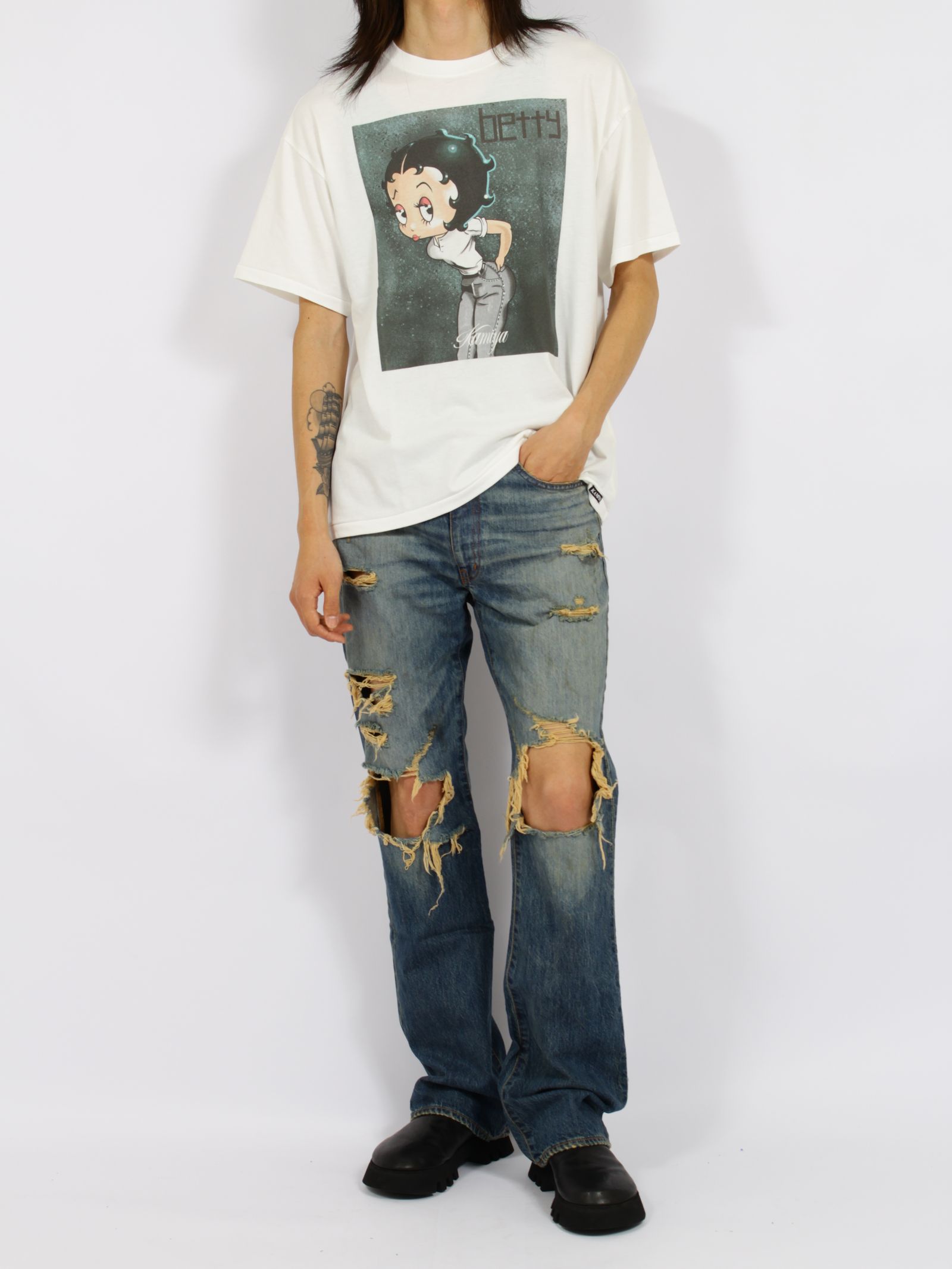 【26AW】 ベティ ブープ 半袖 Tシャツ / BETTY BOOP TEE  T/C / ホワイト