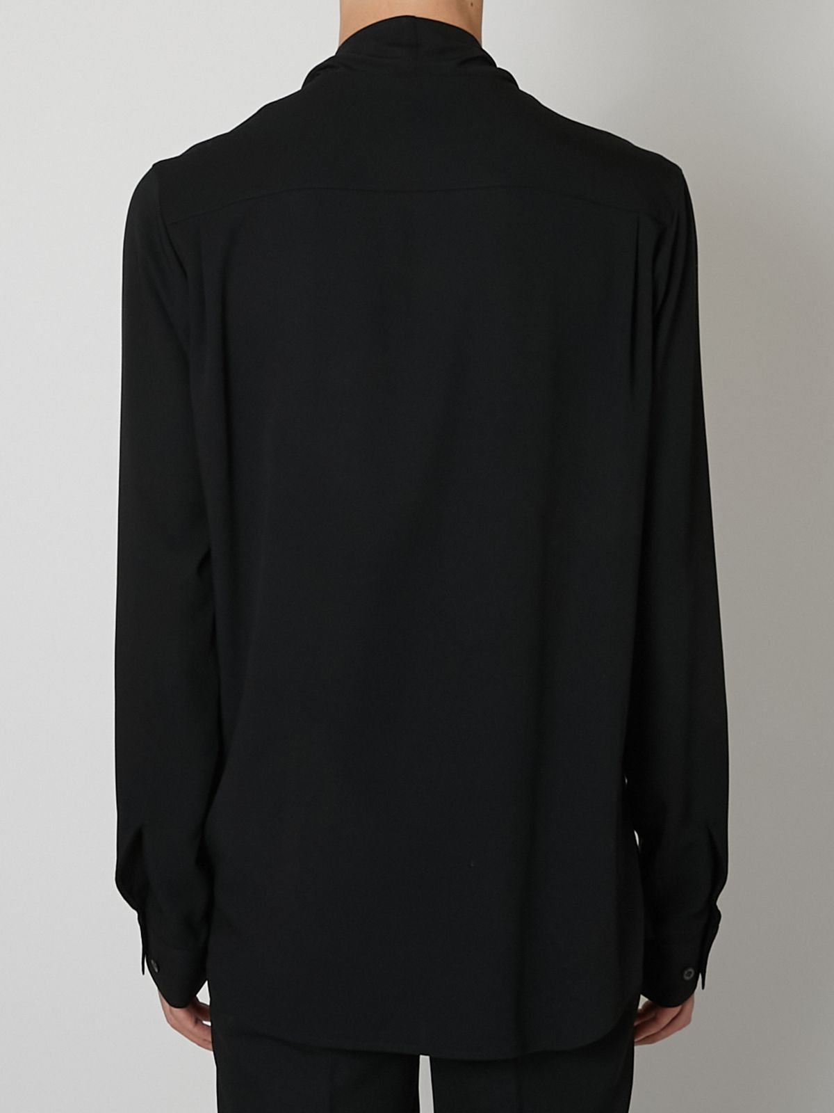【27SS】ドレープド デザイン シャツ 花柄 長袖シャツ / DRAPED DESIGN SHIRT / ブラック