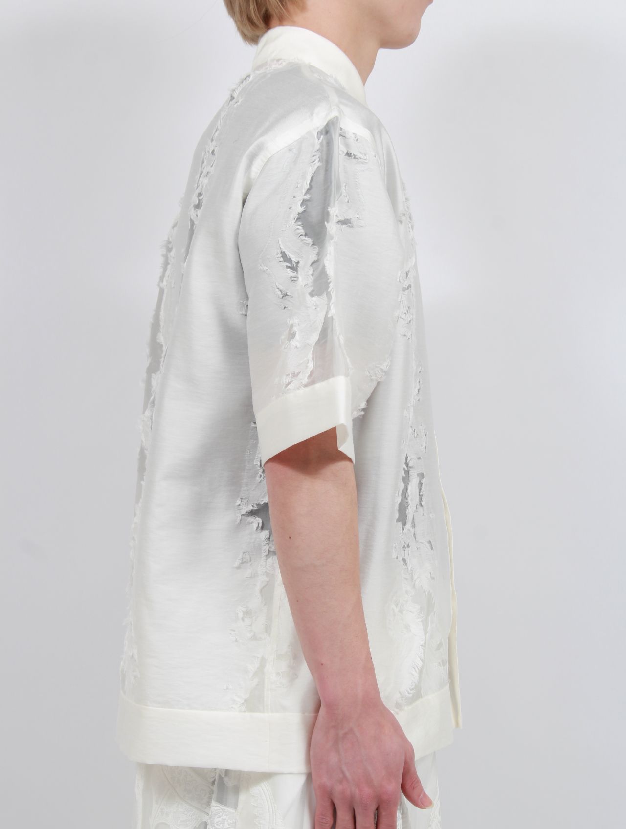 【25SS】ジャガード ショート スリーブ 半袖 シャツ / SHORT SLEEVE SHIRTS / ホワイト
