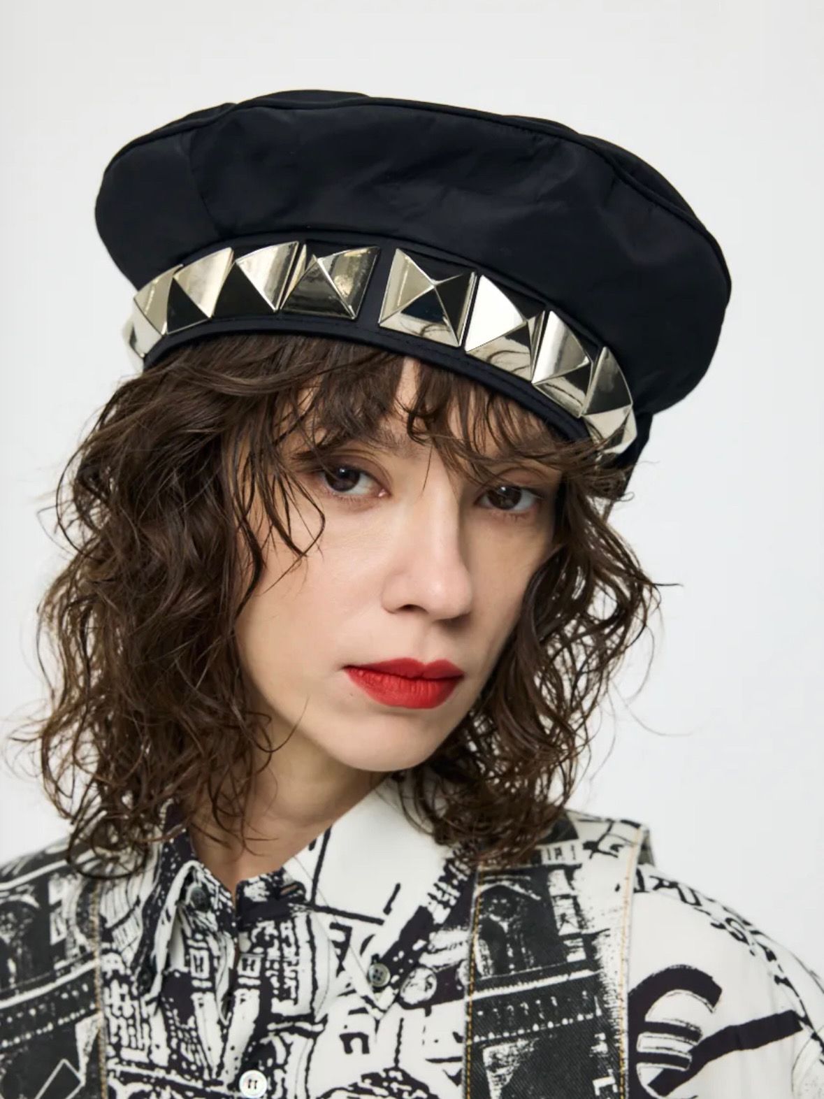 【26SS】スタッズ ベレー帽 / VQ BERET / ブラック