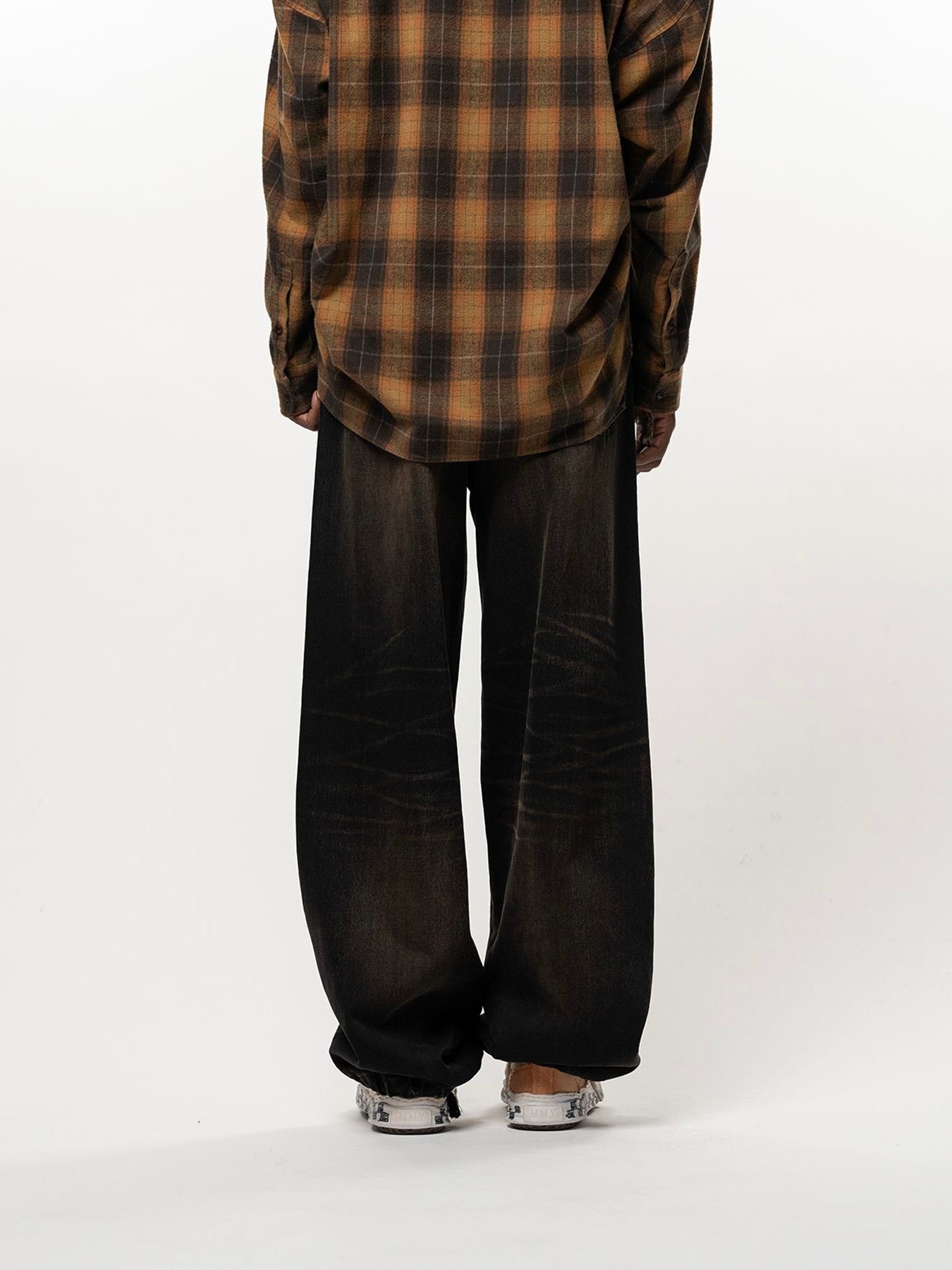 【26AW】コンバインド デニム × スウェット パンツ / COMBINED DENIM×SWEAT PT / ブラック