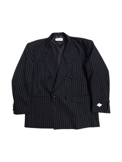 【26AW】シルバー ストライプ ウール ダブル ブレステッド ジャケット  / SILVER STRIPE WOOL DOUBLE BREASTED JKT / ブラック