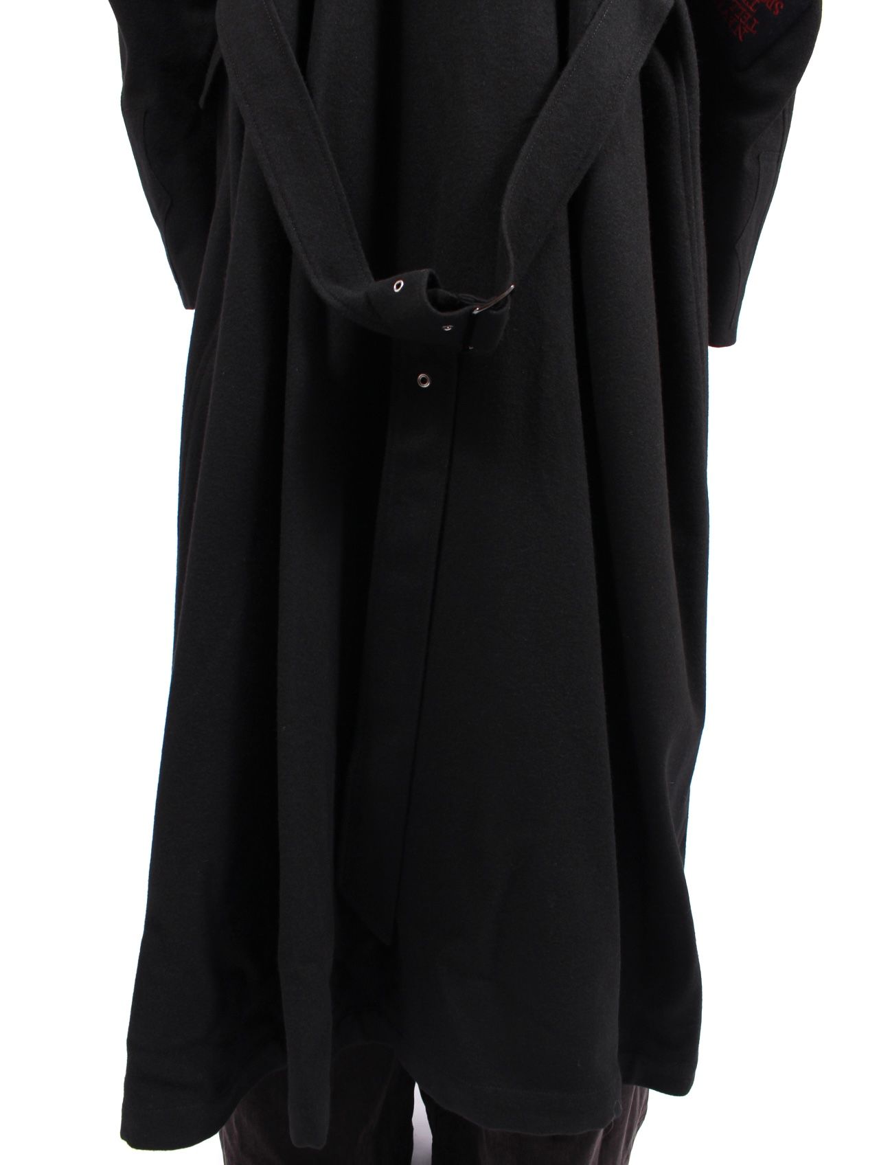 【25AW】バットマン ドレープ ロング ピー コート / "BATMAN" DRAPE LONG P-COAT / ブラック