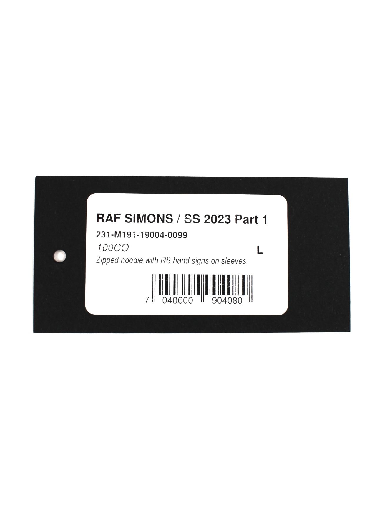 RAF SIMONS - 【23SS】フロントジップ レザーパッチ ハンドサイン