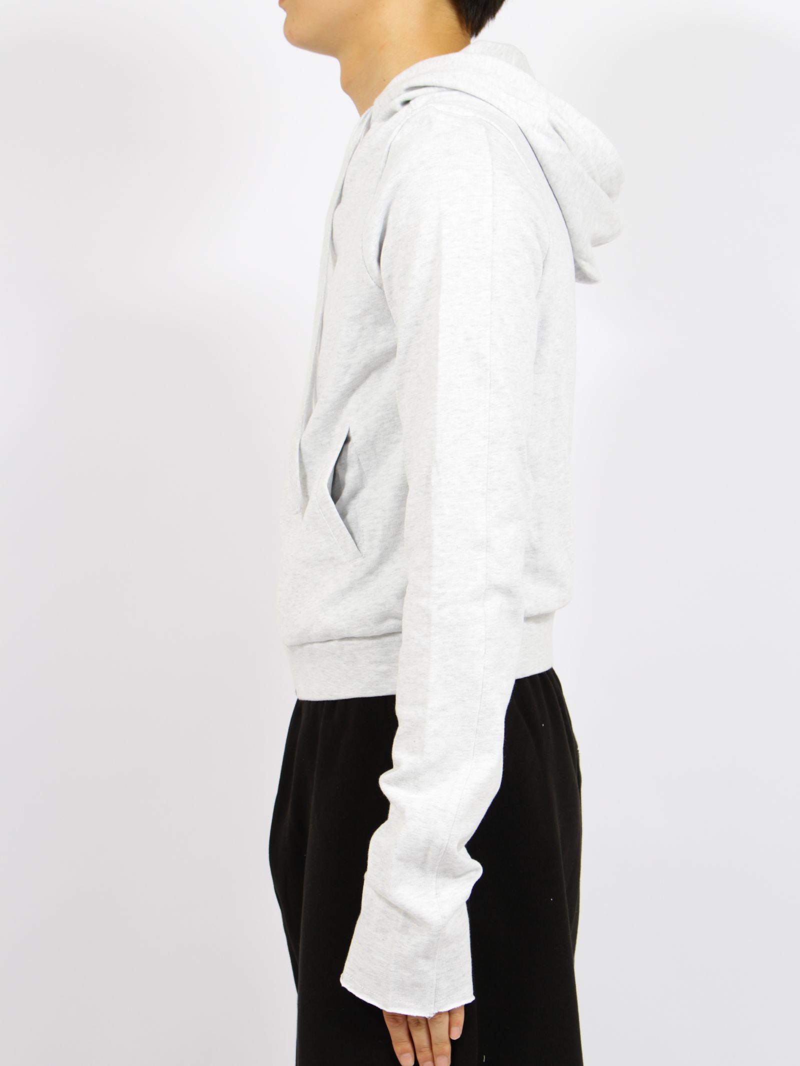 ライトウェイト クロップド ジップアップ フーディー パーカー / LIGHTWEIGHT CROPPED  ZIP UP / HEATHER GREY(グレー)