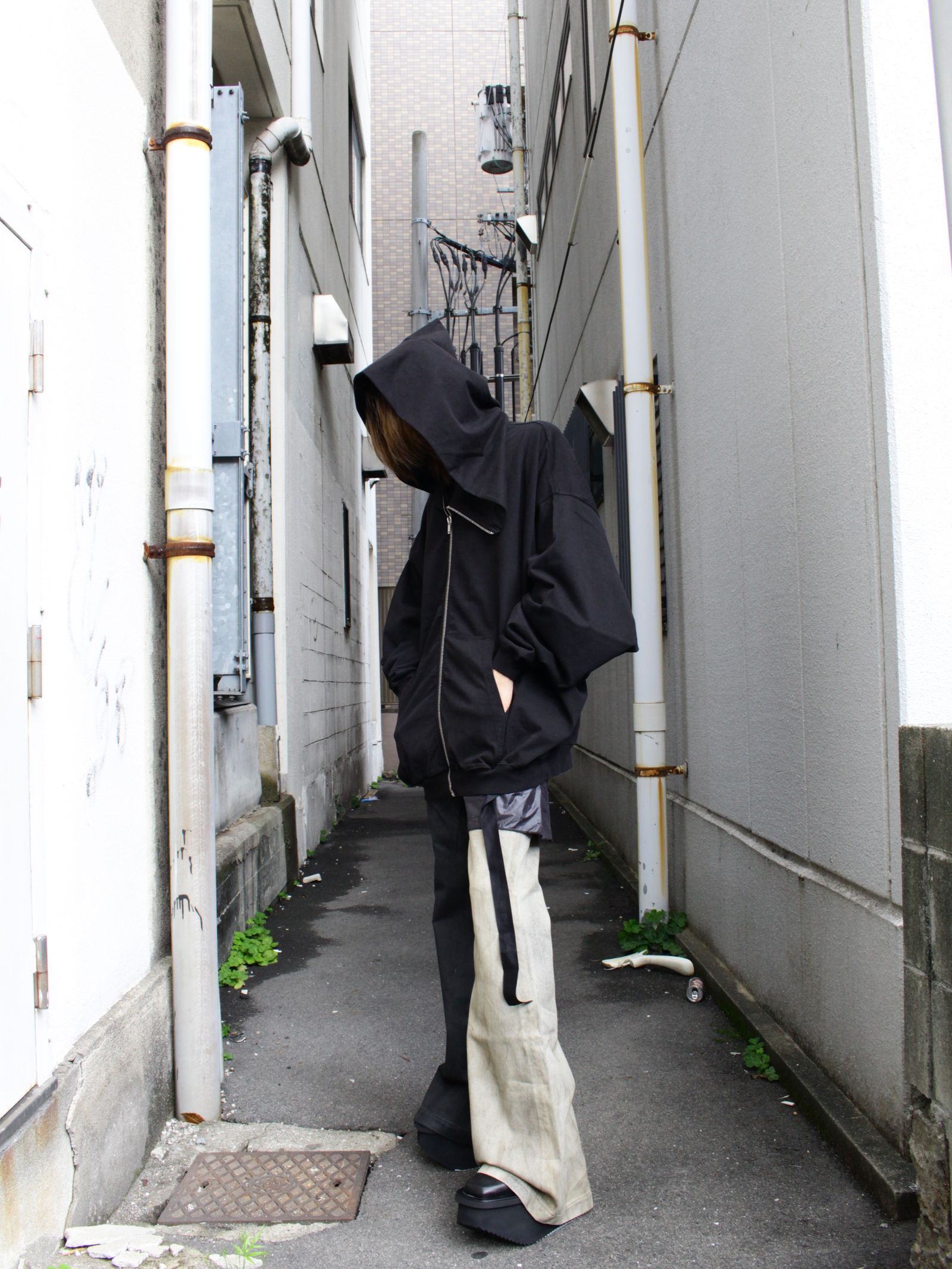 【26SS】マウンテン ハン ジップ フーディー パーカー / MOUNTAIN HUN HOODIE / ブラック