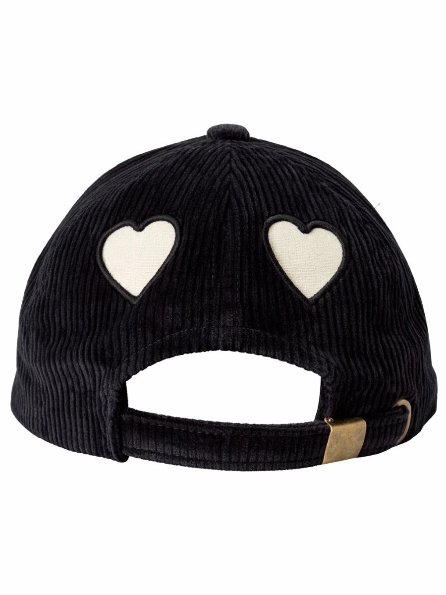 【26AW】コーデュロイ ハート ホローイング キャップ / CORDUROY HEART HOLLOWING CAP / ブラック