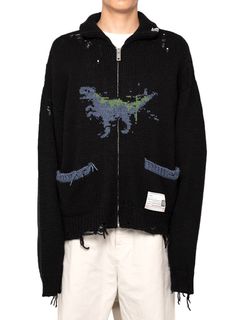 【24AW】ダイナソー ニット カーディガン / DINOSOUR KNIT CD / ブラック