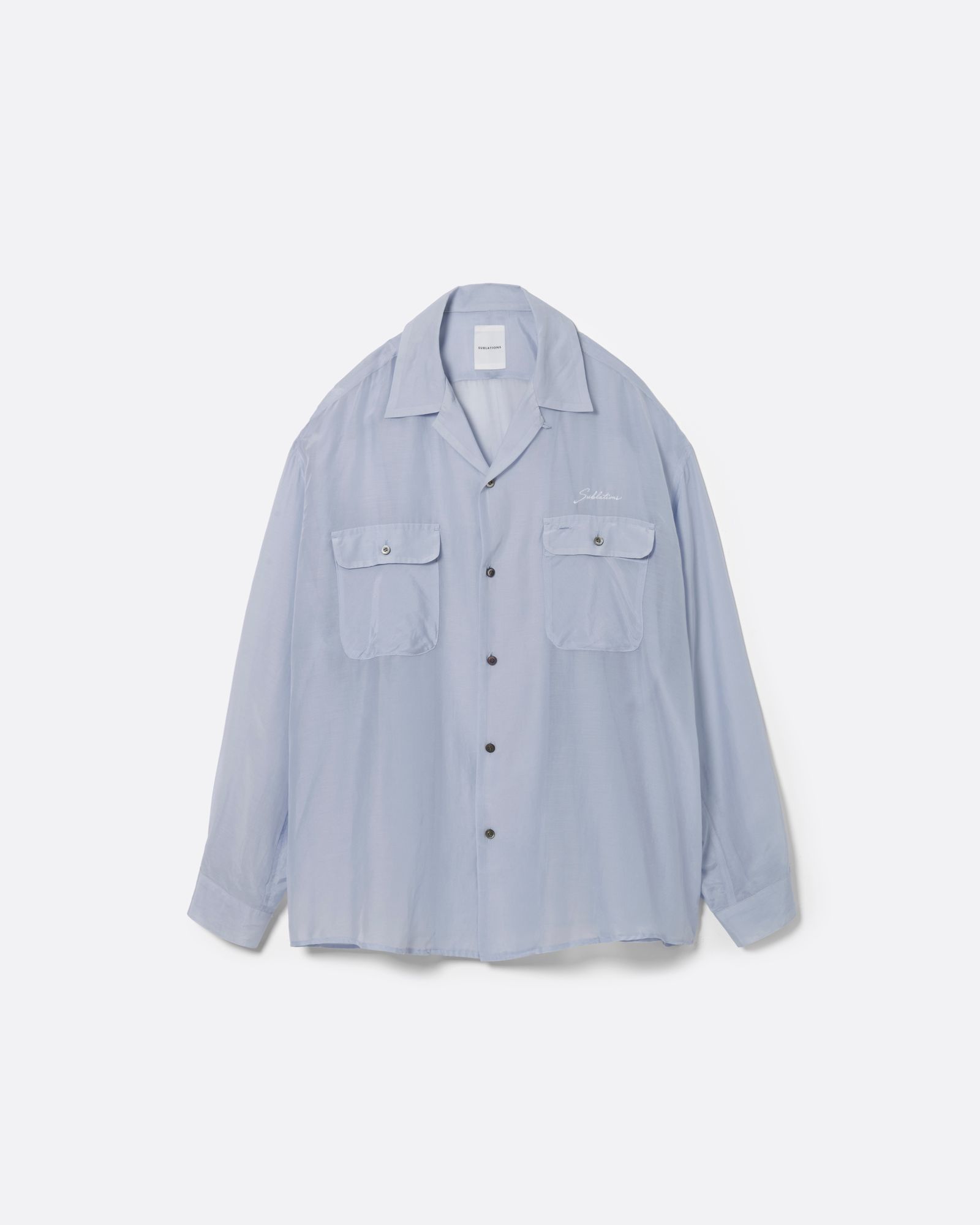 シルク コットン オープンカラー シャツ / SILK COTTON OPEN COLLAR SHIRTS .17 / SAX-BLUE (サックス ブルー)