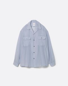 シルク コットン オープンカラー シャツ / SILK COTTON OPEN COLLAR SHIRTS .17 / SAX-BLUE (サックス ブルー)
