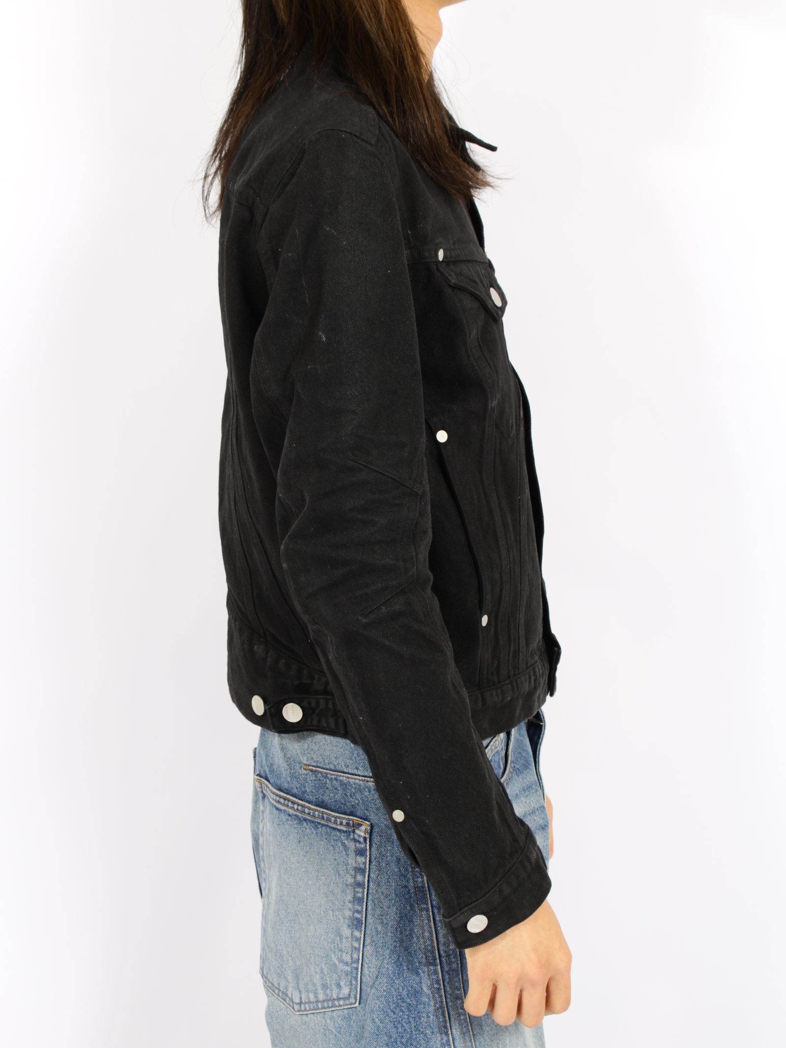 【26AW】デニム トラッカー ジャケットコーティング デニムジャケット / DENIM TRUCKER JACKET / LUSTER COATED BLACK(ブラック)