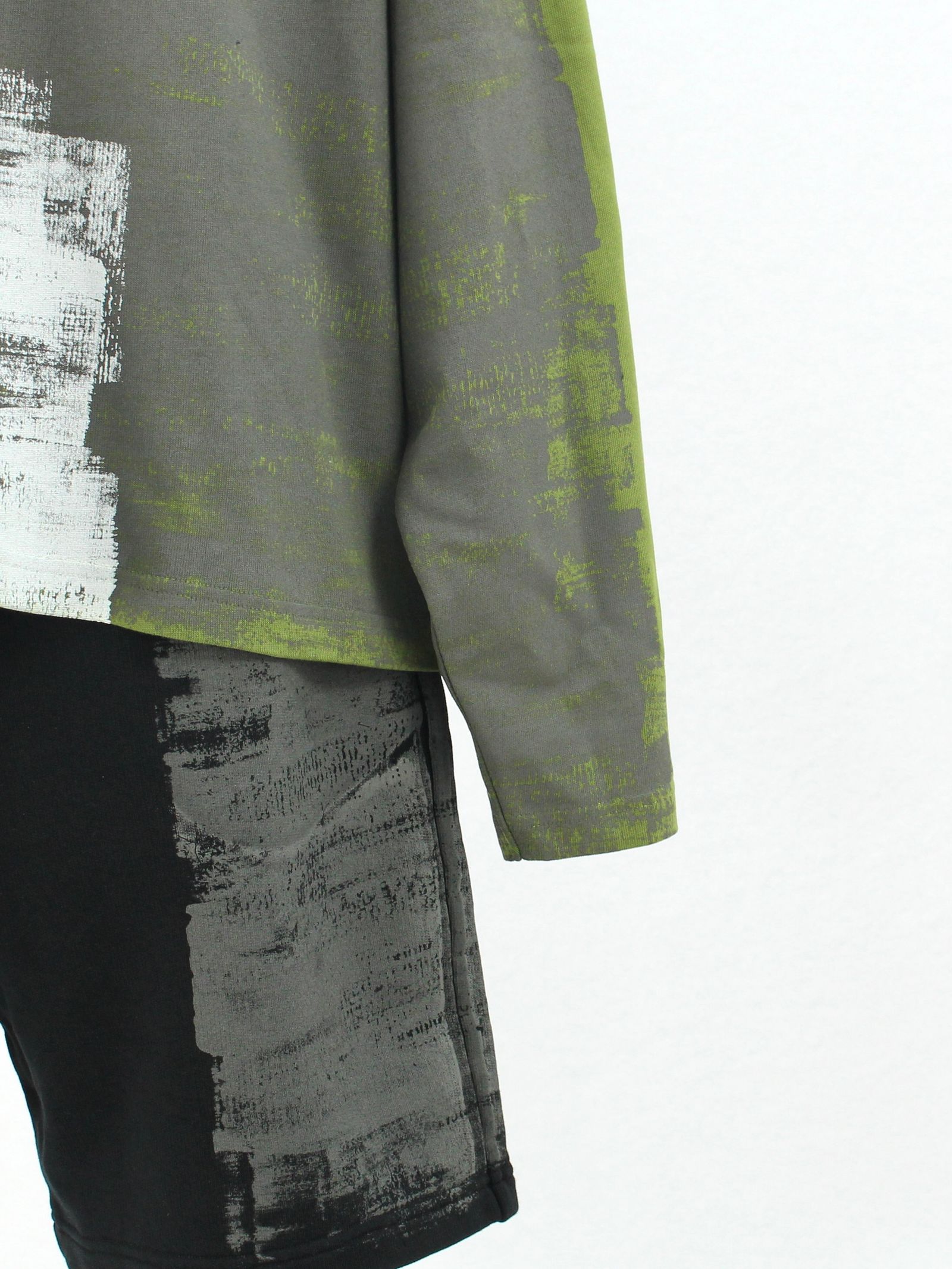 ペイント ロゴ 長袖Tシャツ / MOD LUX PAINTED LS T-SHIRTS / ミリタリーグリーン × ホワイト