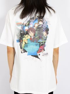 【26AW】バックプリント セブ VS レイン ショート スリーブ Tシャツ バージョン キュータ 半袖 カットソー / SEV VS LAIN S/SL TEE VER,Q-TA / ホワイト