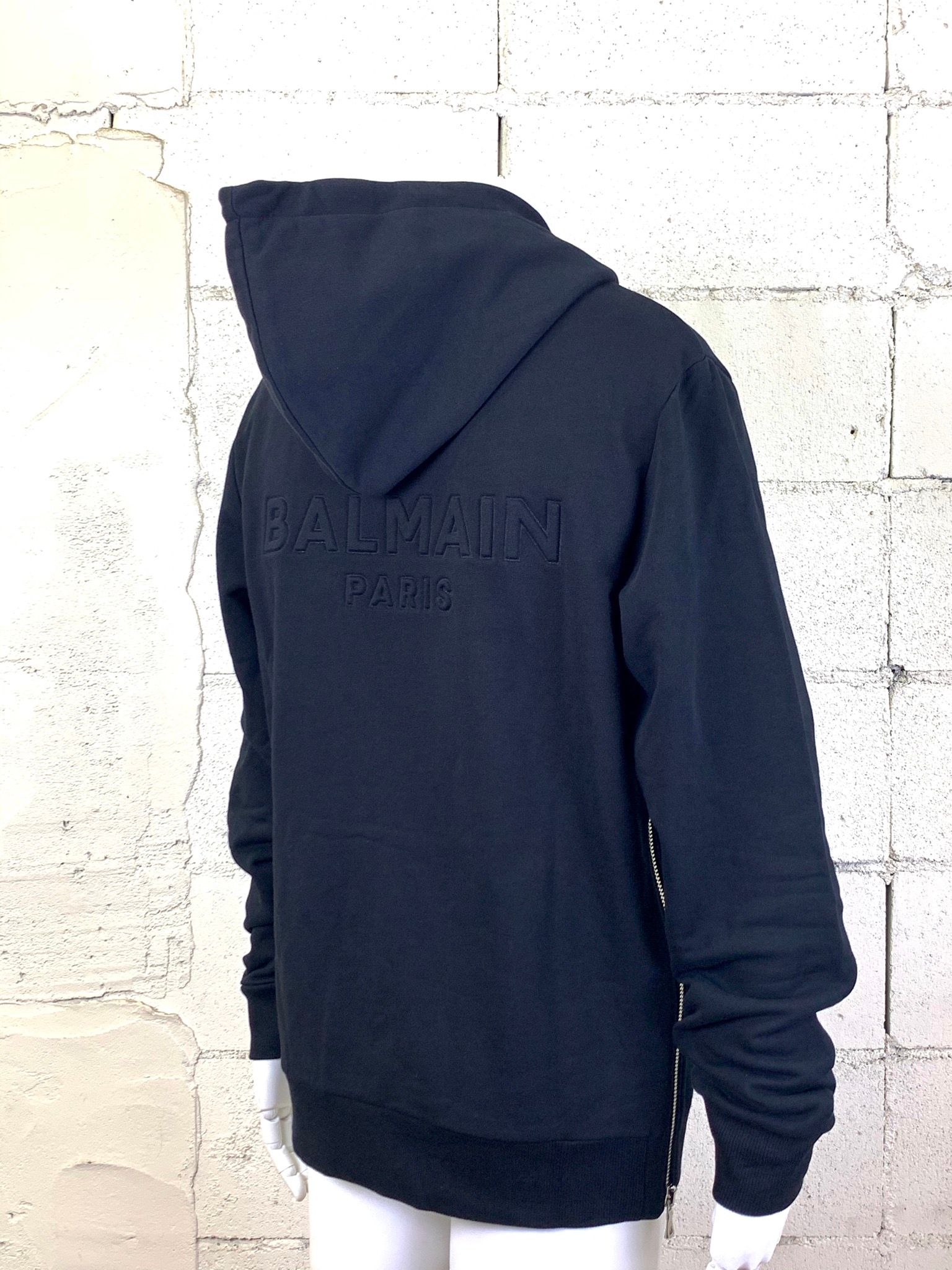 ジップアップ パーカー / BH2 C&S ZIPPED / ブラック × シルバー