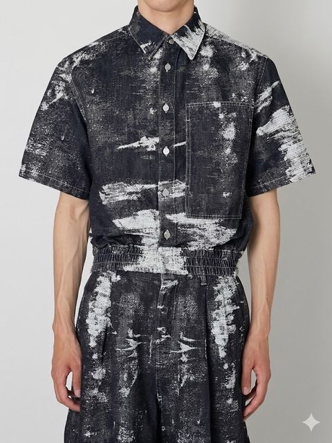 【27SS】デニム シャツ 半袖 Tシャツ / DENIM SHIRT / ONE WASH (ワン ウォッシュ)