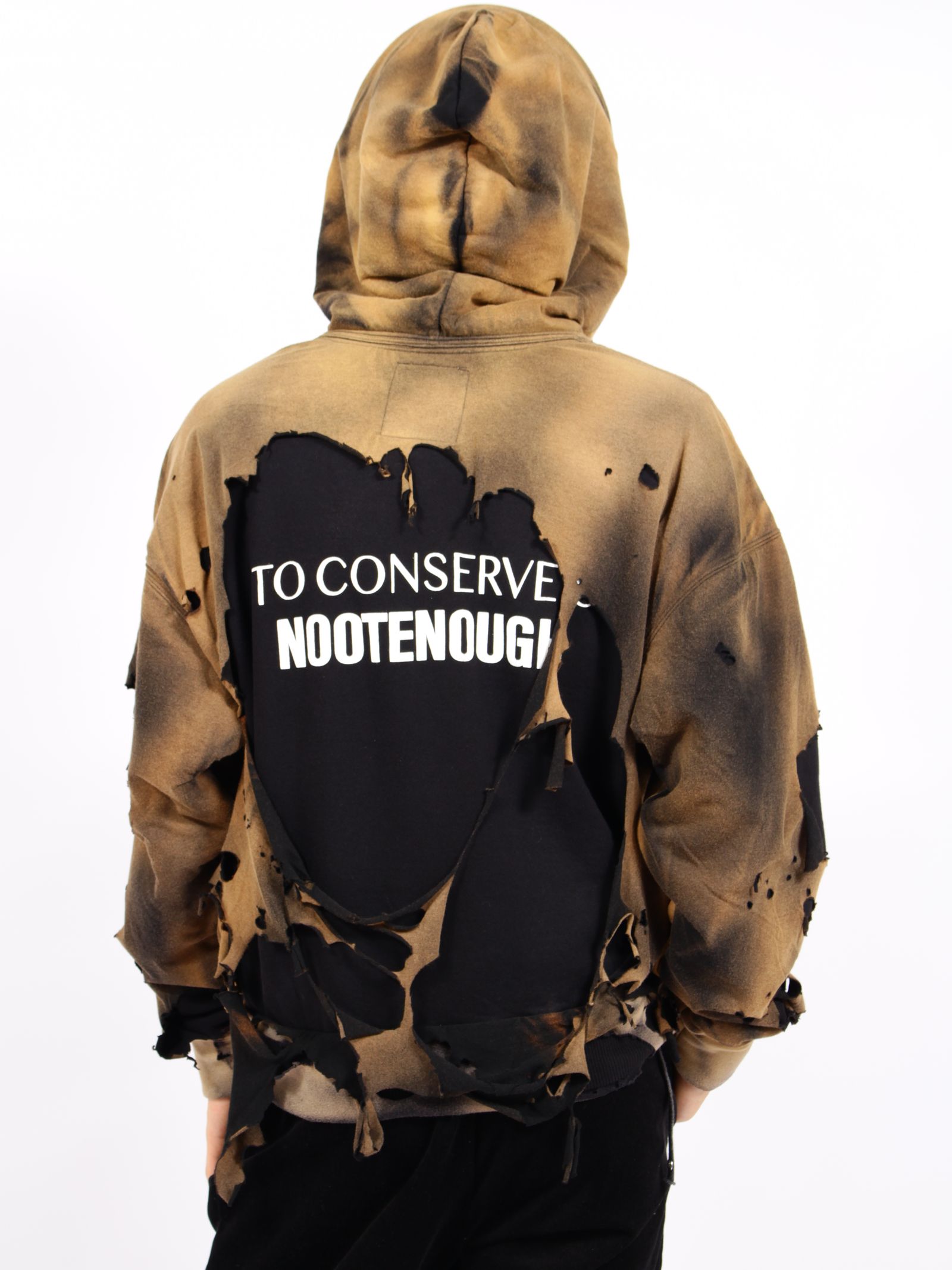 【26AW】ヒドゥン コンサバティブ フーディー ダメージ加工 2重 パーカー /  HIDDEN CONSERVATIVE HOODIE / ブラック