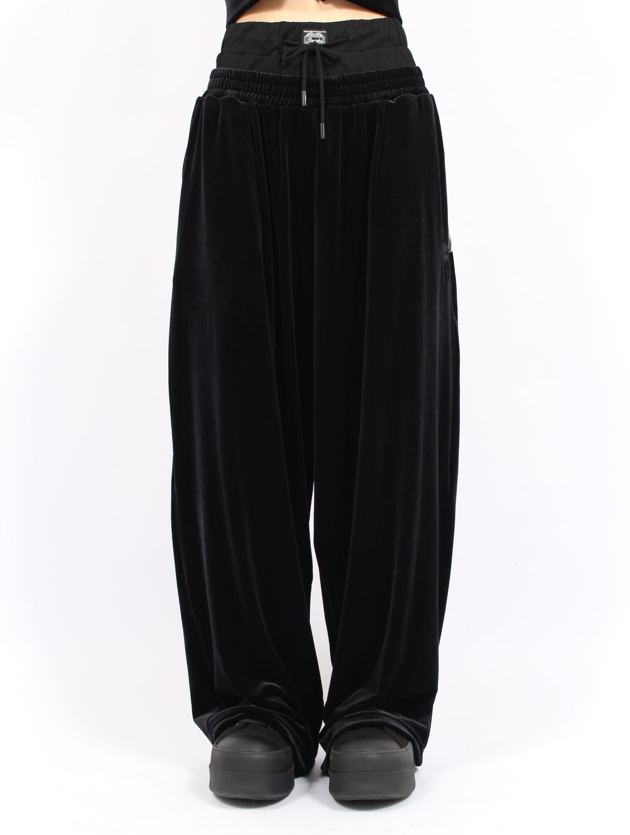 【25AW】レイヤード ベルベット トラウザーズ / LAYERED VELVET TROUSER / ブラック