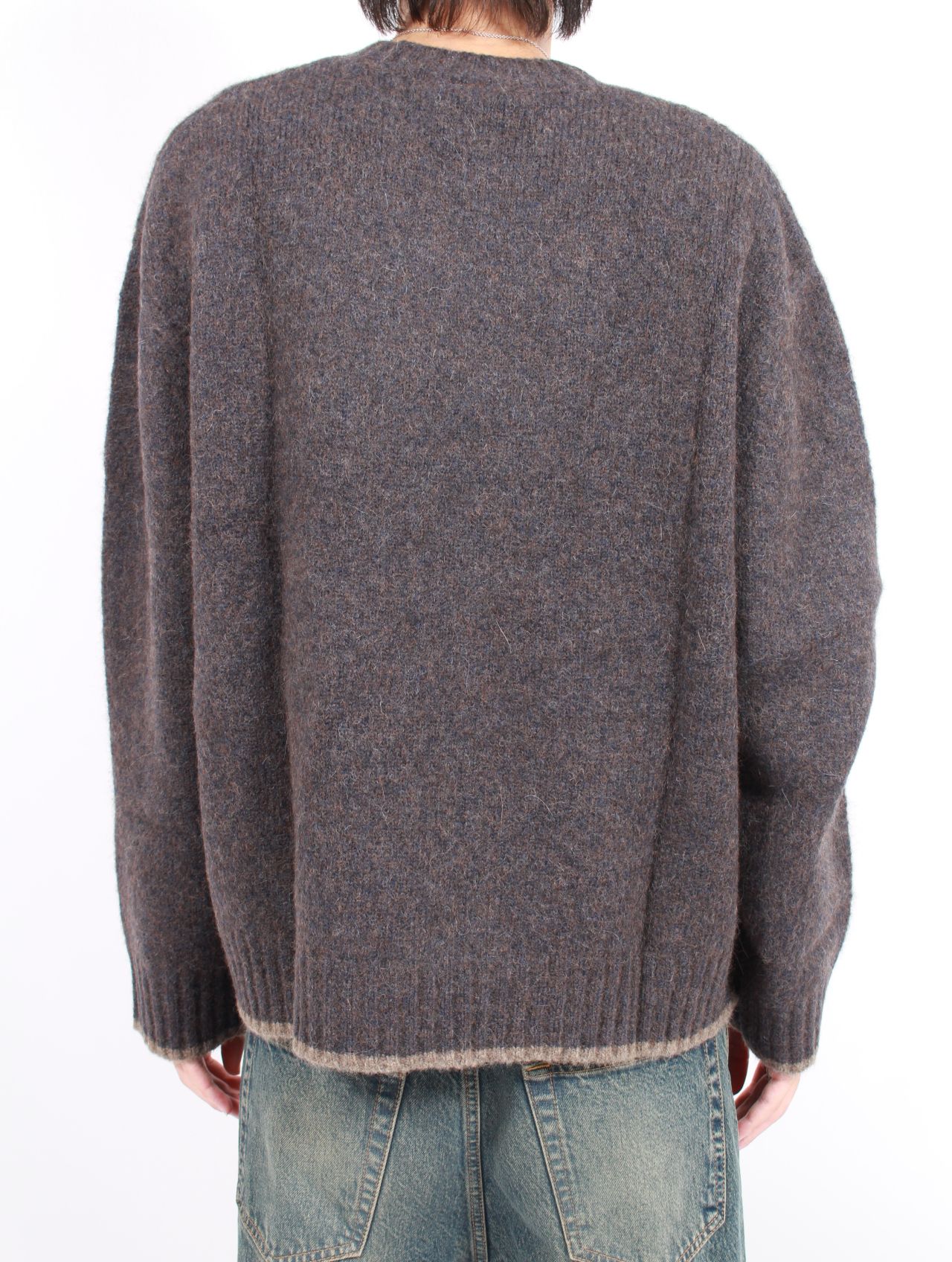 【25AW】ボックス シルエット ニット プルオーバー  / BOX SWEATER / BLUE BROWN(ブルーブラウン)
