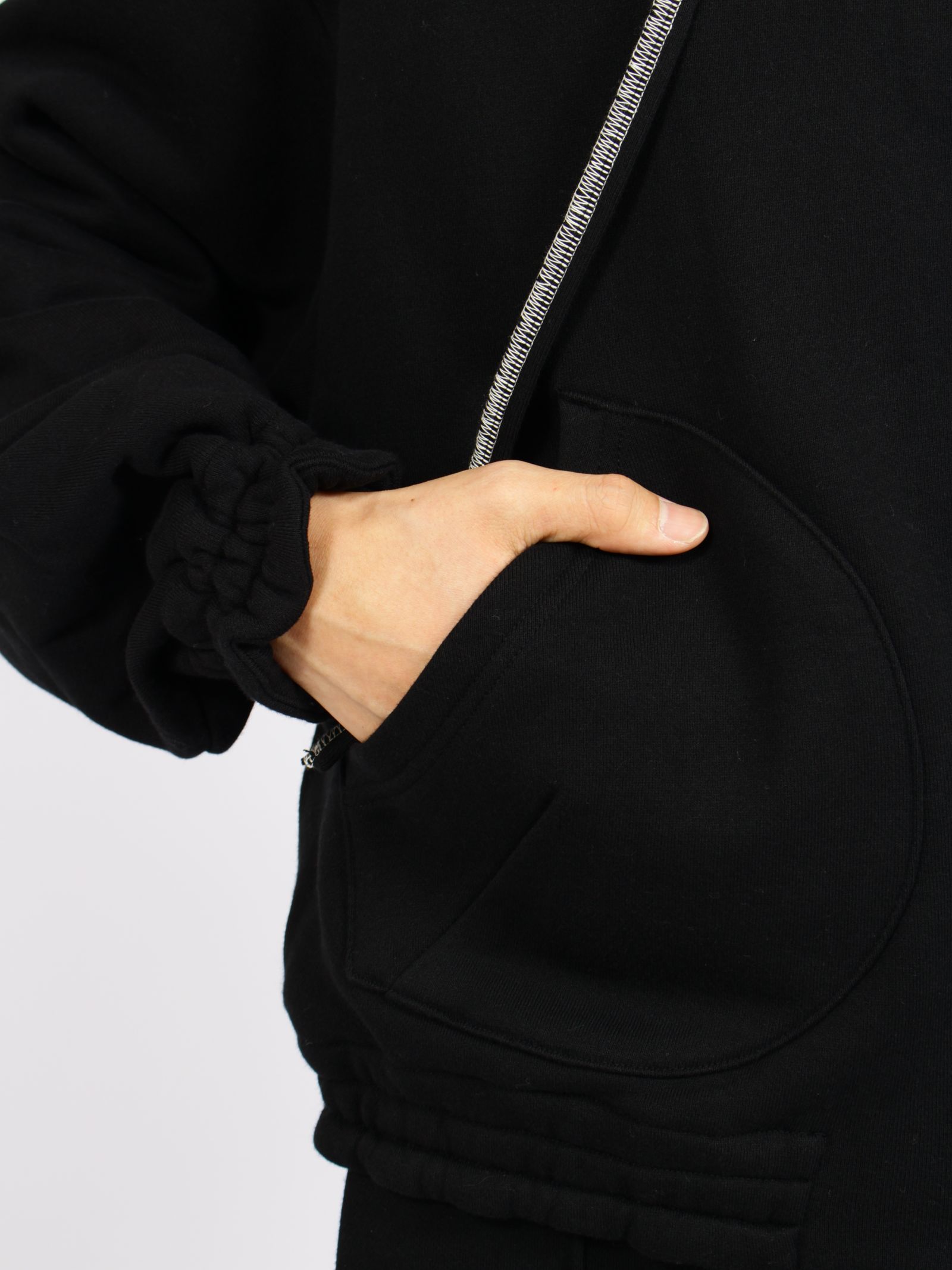 【26AW】オーディナリー ホーム オールド スタイル ジップ フーディ ウィズ プリンティング / ORDINARY HOME OLD STYLE ZIP HOODIE WITH PRINTING / ブラック