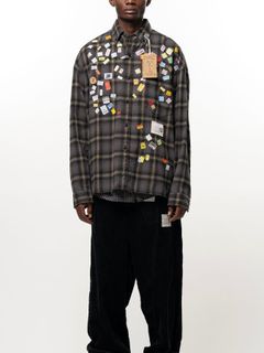 【26AW】 プライス ステッカー チェック シャツ / PRICE STICKER CHECK SH / ブラウン