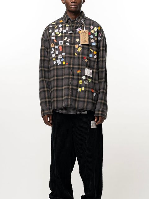 【26AW】 プライス ステッカー チェック シャツ / PRICE STICKER CHECK SH / ブラウン