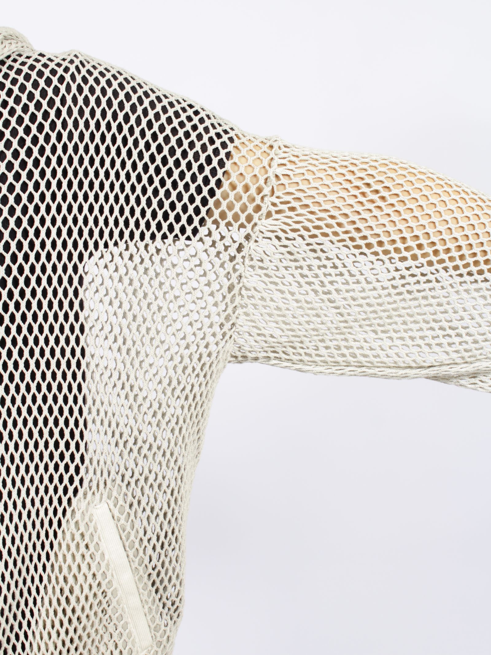 【26AW】コットン メッシュ フル ジップ フーディー 長袖 パーカー / COTTON MESH FULL ZIP HOODIE / IVORY(ベージュ)