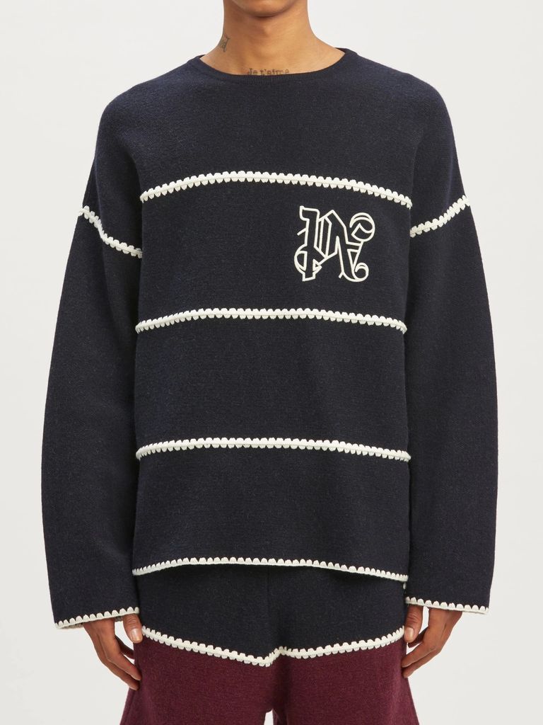 PALM ANGELS - 【23AW】ストライプ PAロゴ セーター / PA MONOGRAM 