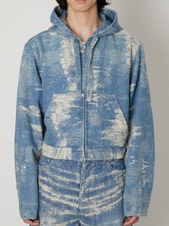 【26SS】デニム ジップアップ フーディー / DENIM HOODIE / インディゴブリーチ