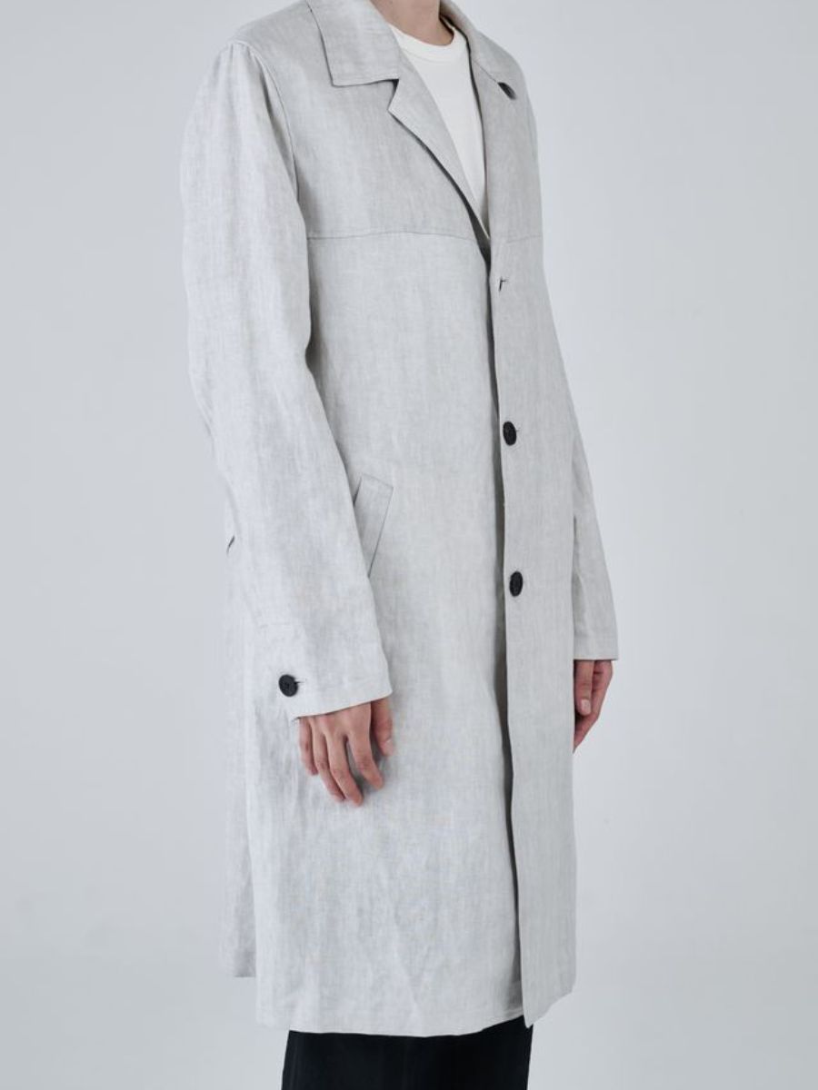【27SS】リネン モーターサイクル コート / WG MOTORCYCLE COAT / インク ホワイト