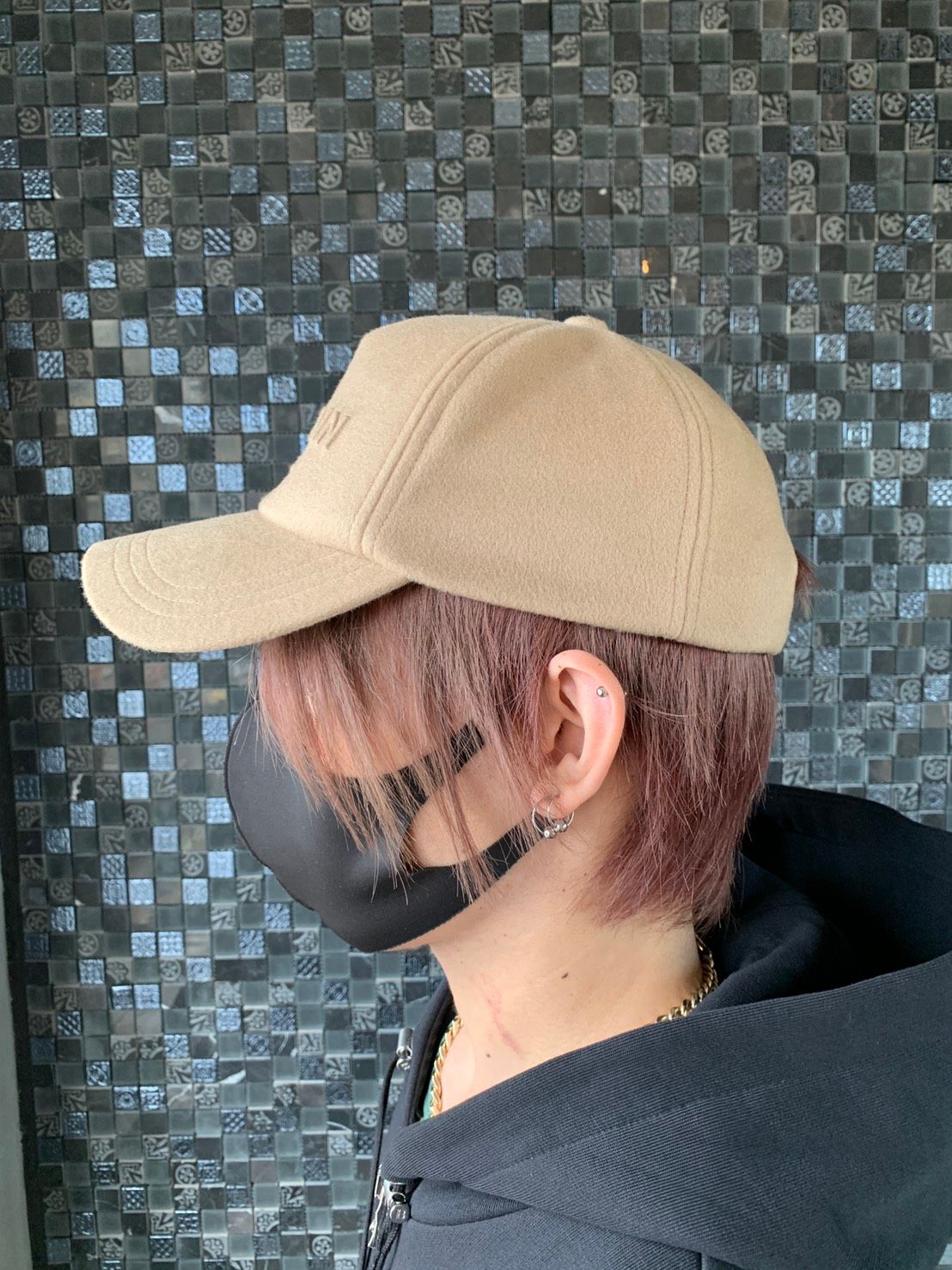 エンボスロゴ ウール キャップ BH2 ACC CAP WOOL / ベージュ