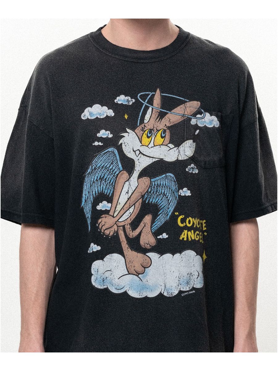 【26SS】”コヨーテ エンジェル”  ポケット Tシャツ / "COYOTE ANGEL" POCKET TEE / ブラック