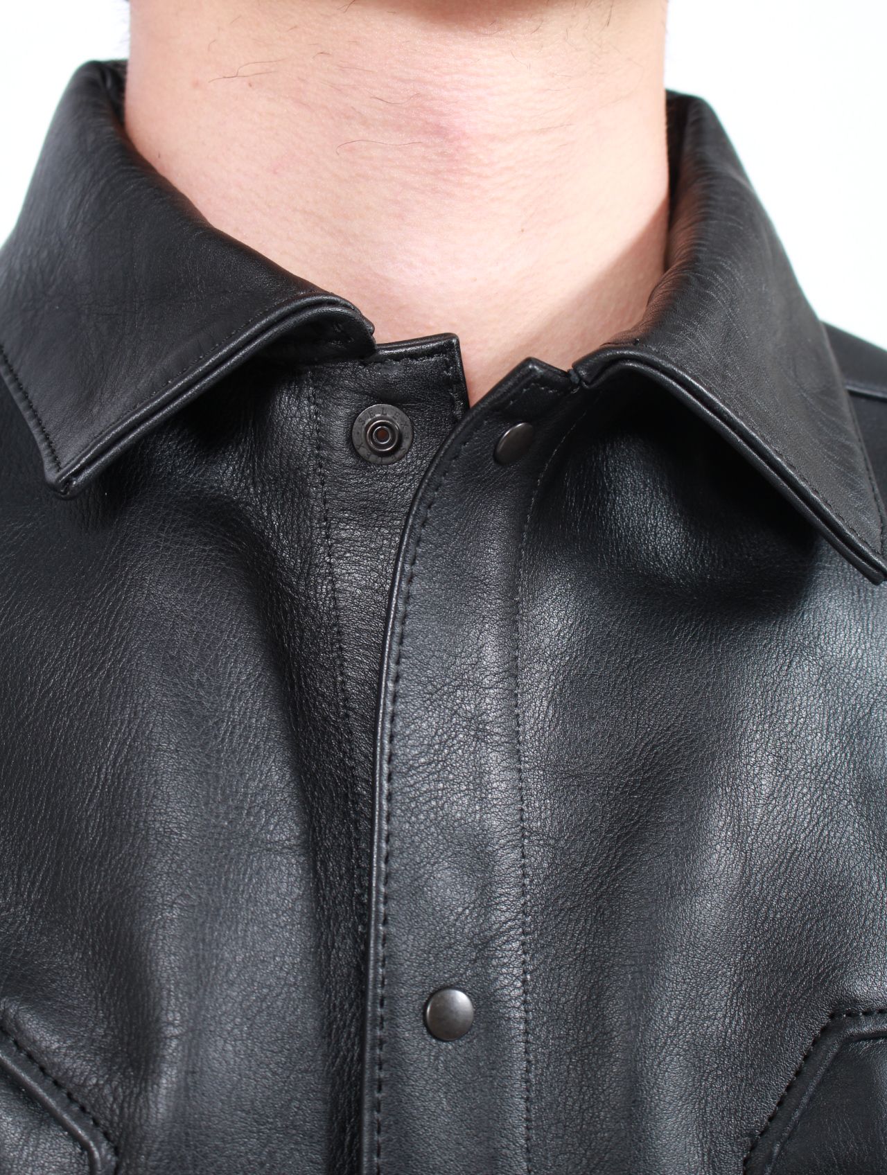 【25SS】6ポケット パネル レザー ワークジャケット / 6 POCKET PANEL LEATHER WORK JKT / ブラック