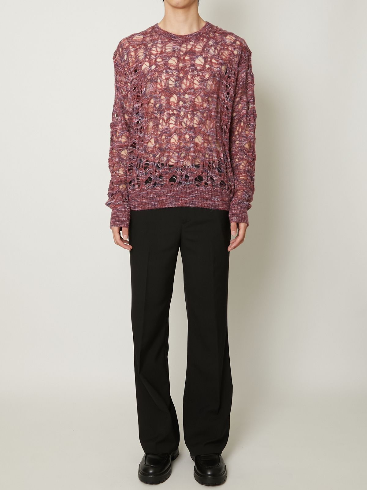 【25AW】モヘア ニット 長袖 プルオーバー / MOHAIR KNIT / ボルドー