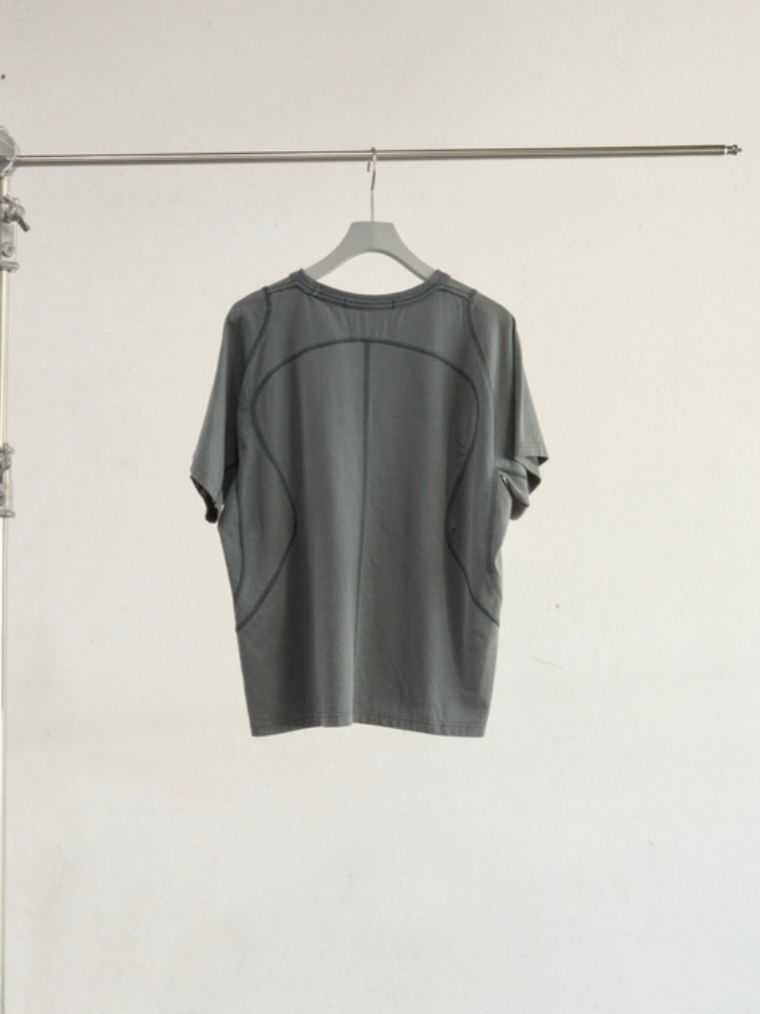 【26SS】 パネルド ハーフスリーブ Tシャツ / PANELLED HALF SLEEVE T-SHIRT / SLATE BLUE (グレー)