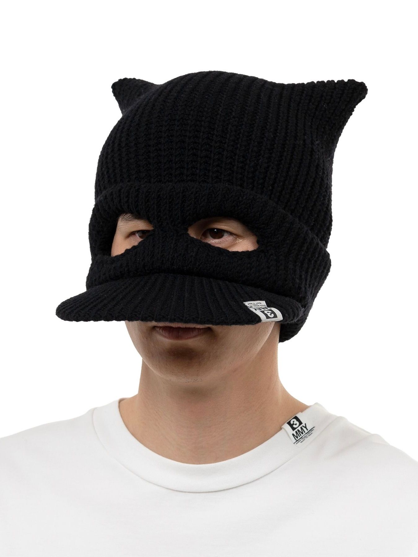 【25AW】ニット キャット キャップ / KNIT CAT CAP / ブラック