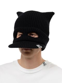 【25AW】ニット キャット キャップ / KNIT CAT CAP / ブラック