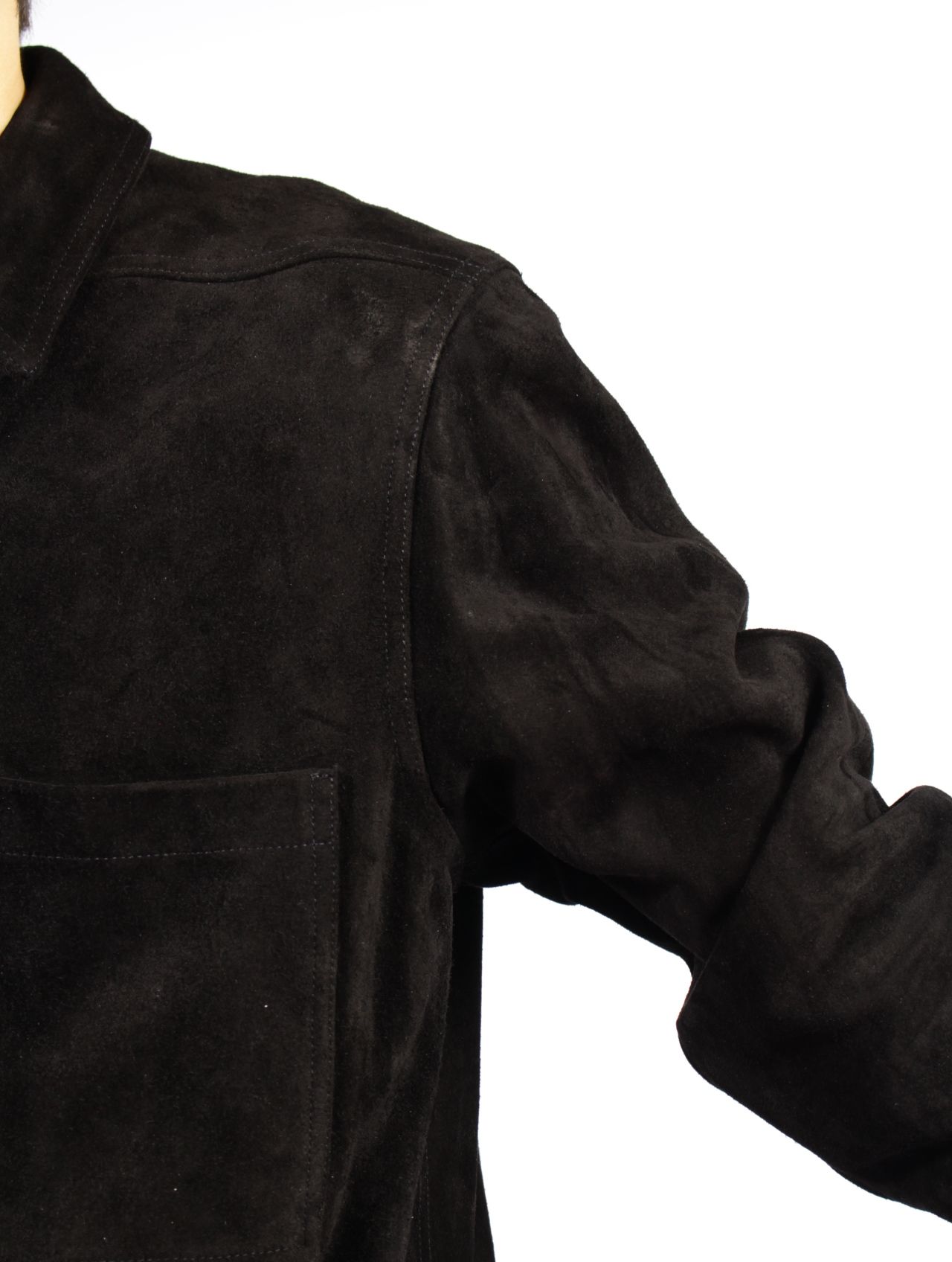 【25AW】レザー アウターシャツ / OUTERSHIRT / ブラック