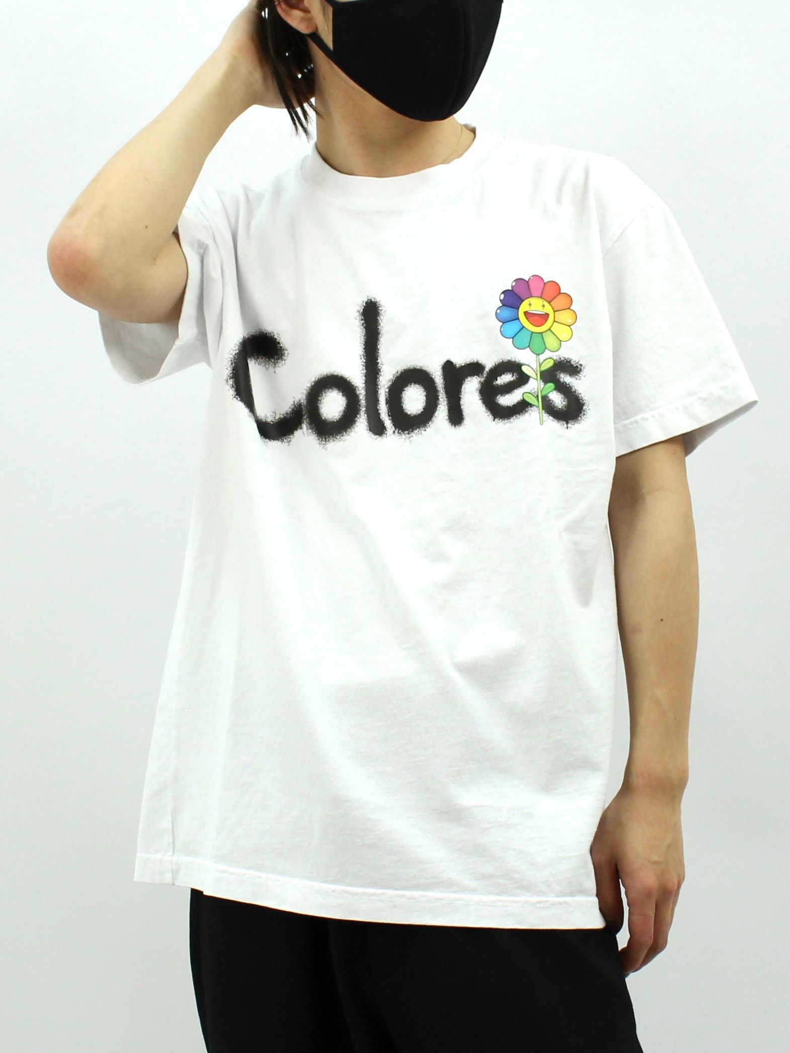 フラワー スプレーロゴ Tシャツ / Colores Tee / ホワイト - XS - ホワイト