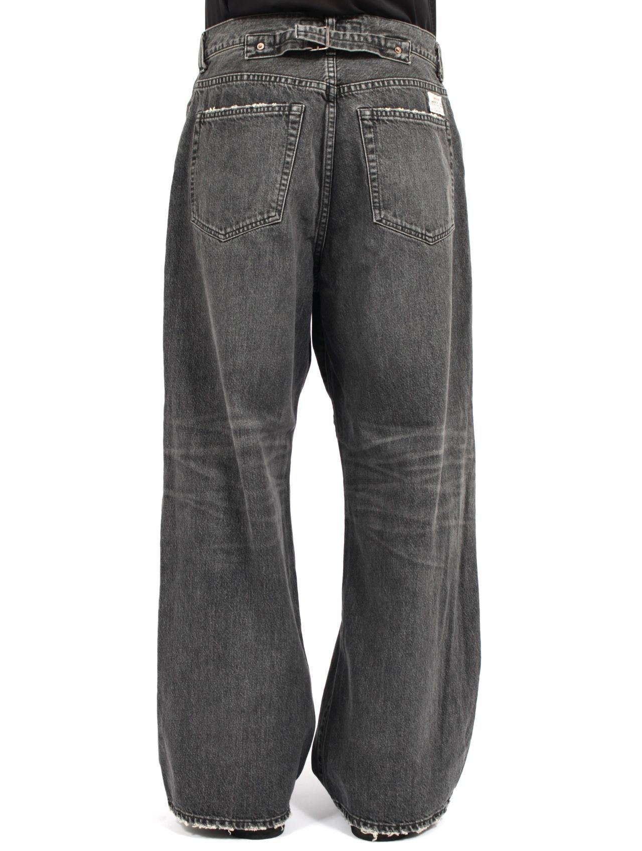 【25AW】"D" バックル スーパー ワイド デニム パンツ / "D" BUCKLE SUPER WIDE DENIM PANTS / ブラック