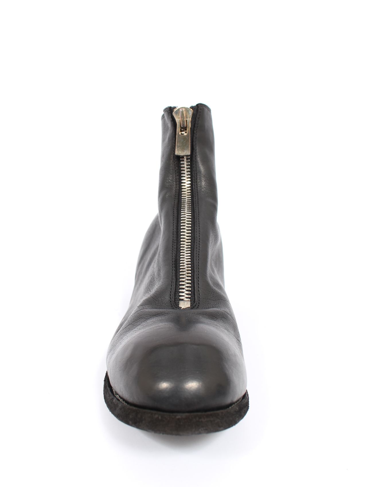 子牛革 フロント ジップ ブーツ / BABY BUFFALO FRONT ZIP BOOTS / ブラック