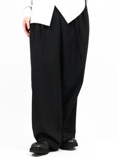 【25SS】3 タック ワイド トラウザー / 3 TUCK WIDE TROUSERS / ブラック